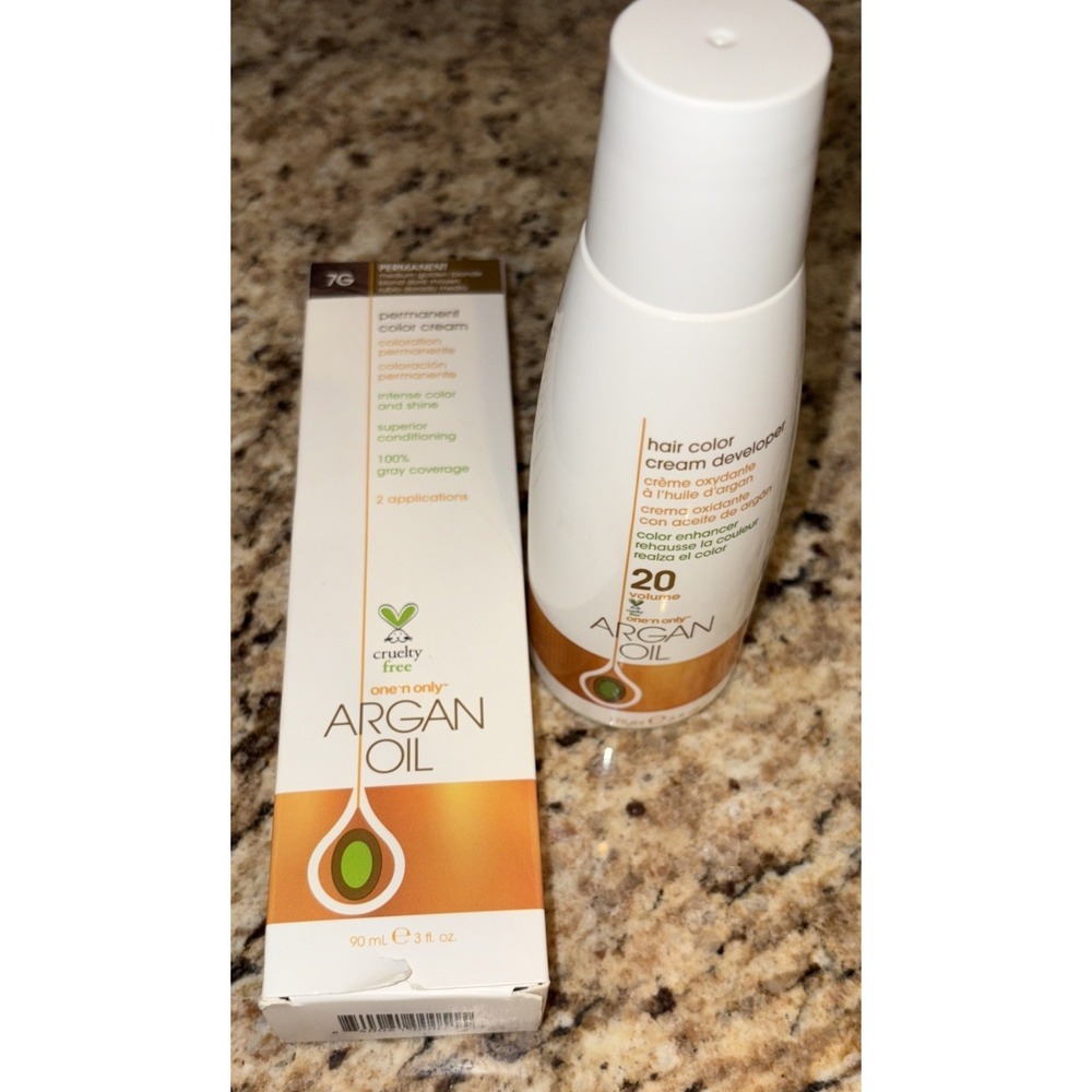 One 'N Only Argan Oil Hair Color Cream Developer 20 Volume 16 oz +7G‎ permanent